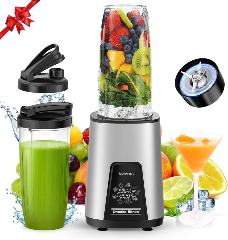 LAMPICK Blenders for Smoothie, 900W Personal Blender for Shakes and Smoothies with 2 * 22oz BPA Free Portable Cups, Small Juicer for Protein Shake, Baby Food, Frozen Drink - Image 1